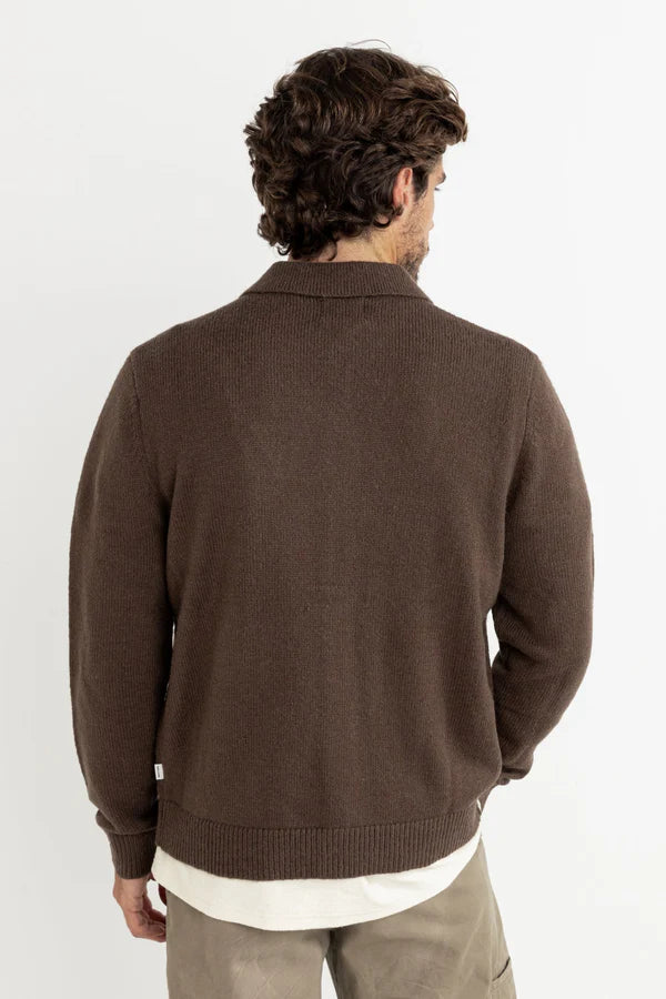 Mohair button Up Knit - Chocolate