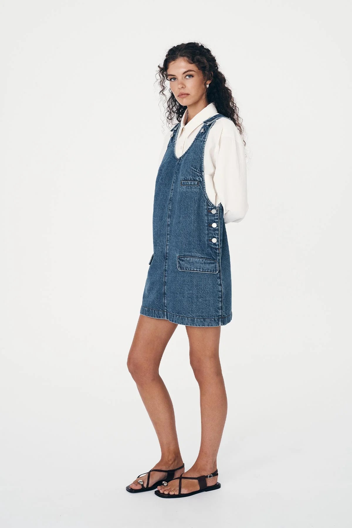 Franka Denim Mini Dress - Classic Wash