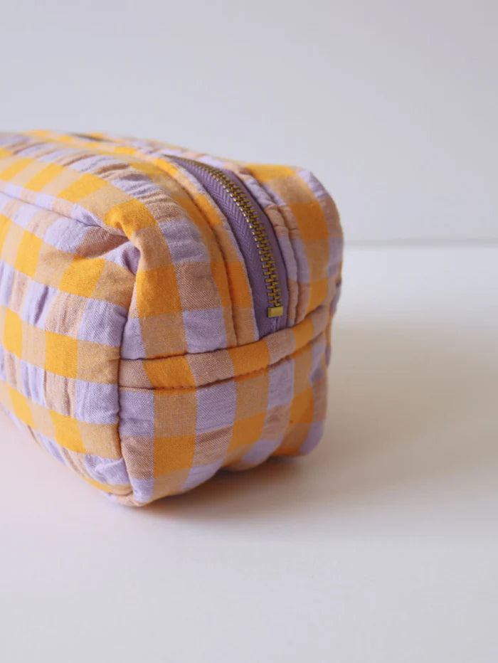 Kumquat Bloom Seersucker Dopp Kit