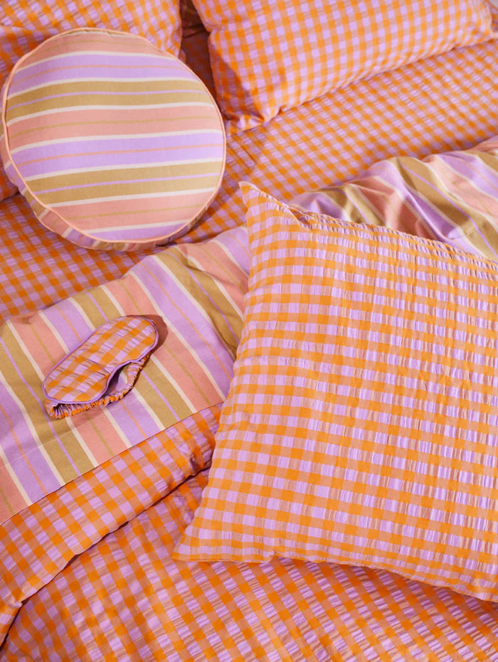 Kumquats Bloom Seersucker Eye Mask