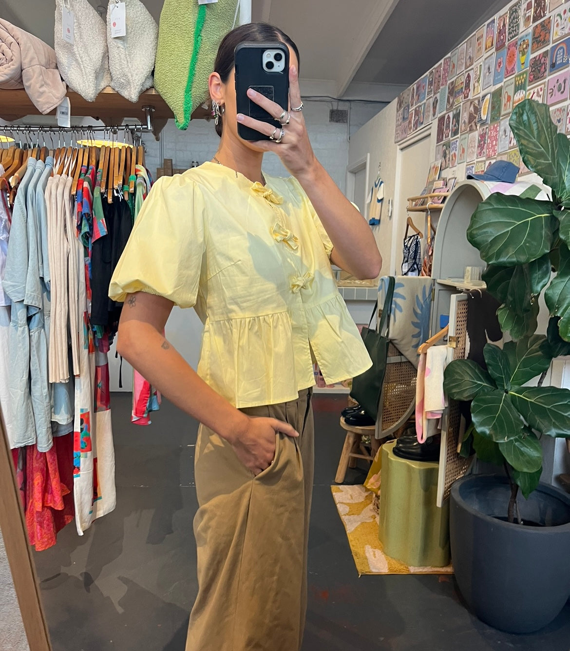 Yellow Puff Sleeve Top