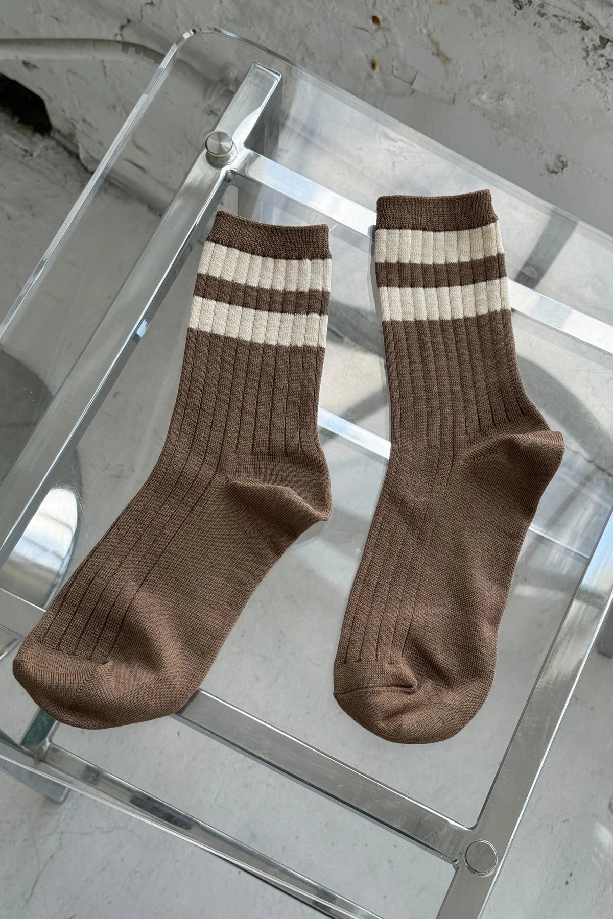Her Varsity Socks- Toffee