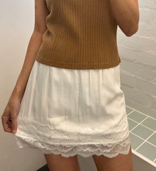 Mini Slip Skirt- White