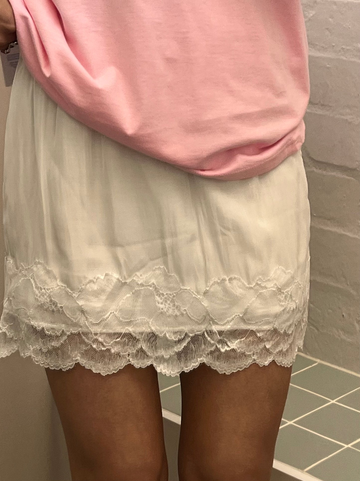 Mini Slip Skirt- White