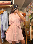 Pink Linen Shirt Dress