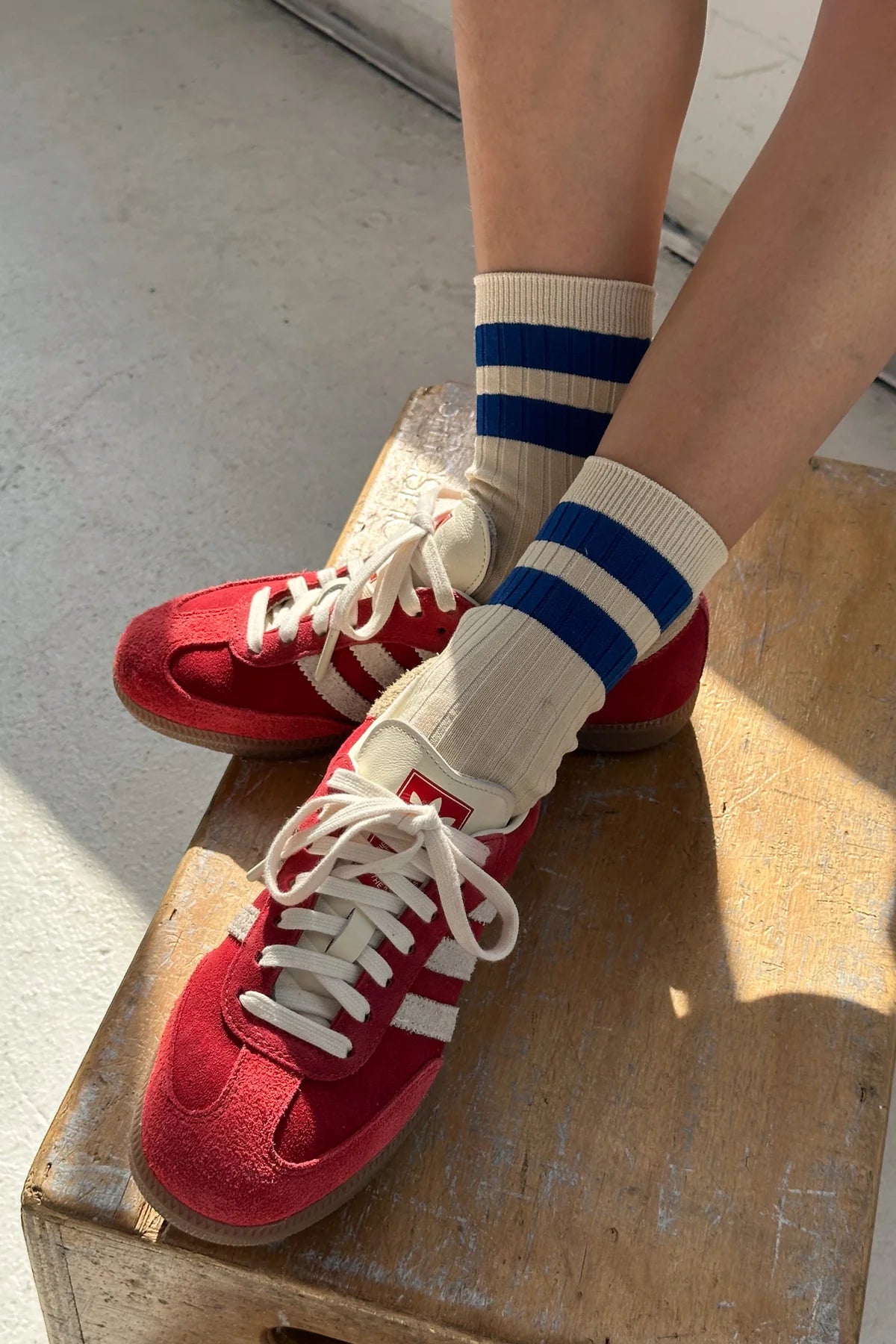 Her Varsity Socks- Azure
