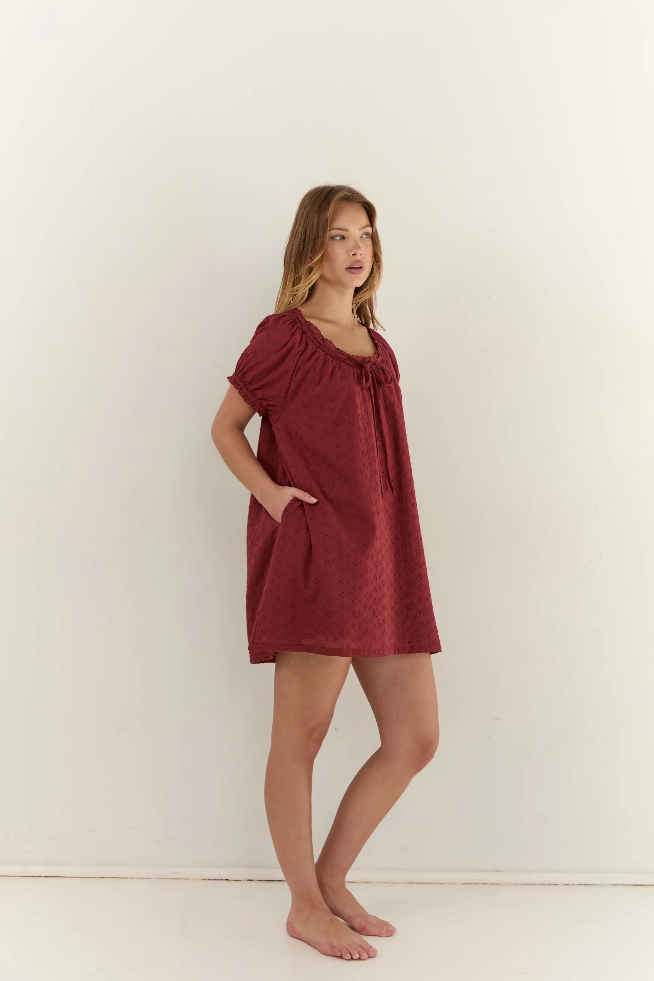 Joelle Mini Dress - Dark Cherry