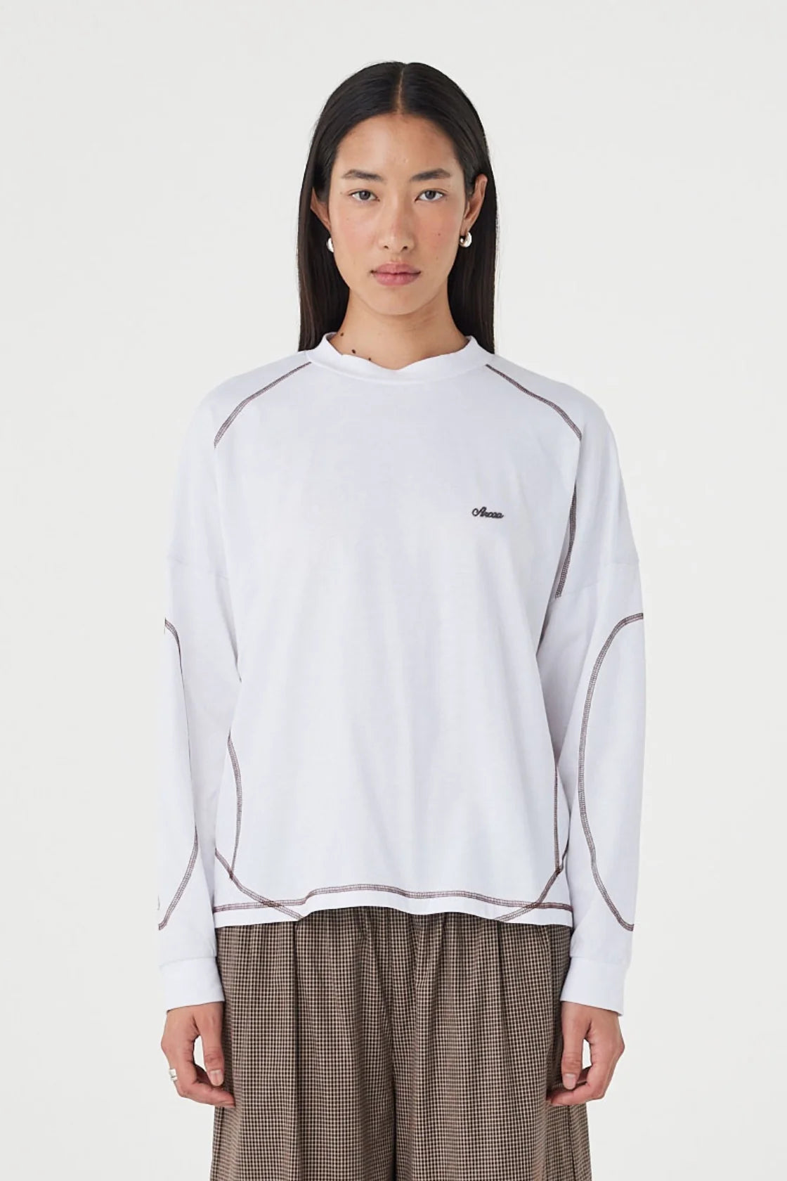 Kesh LS Tee - Cream & Espresso
