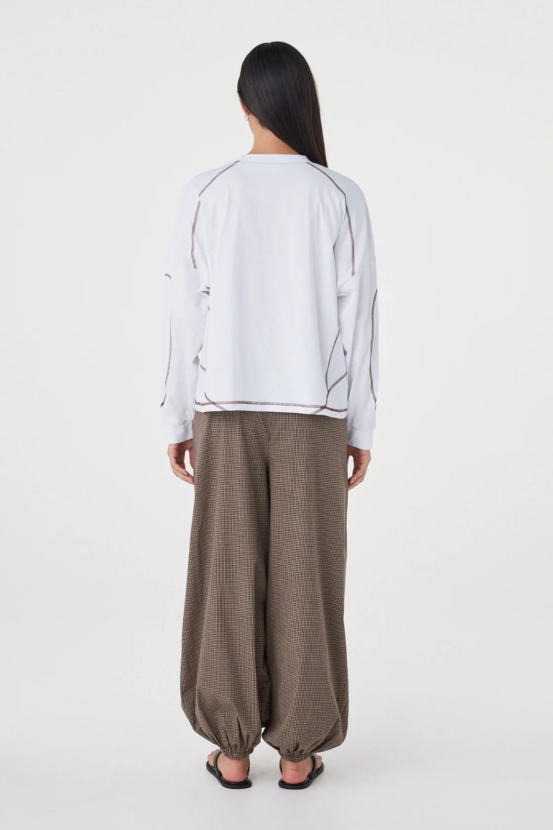 Kesh LS Tee - Cream & Espresso