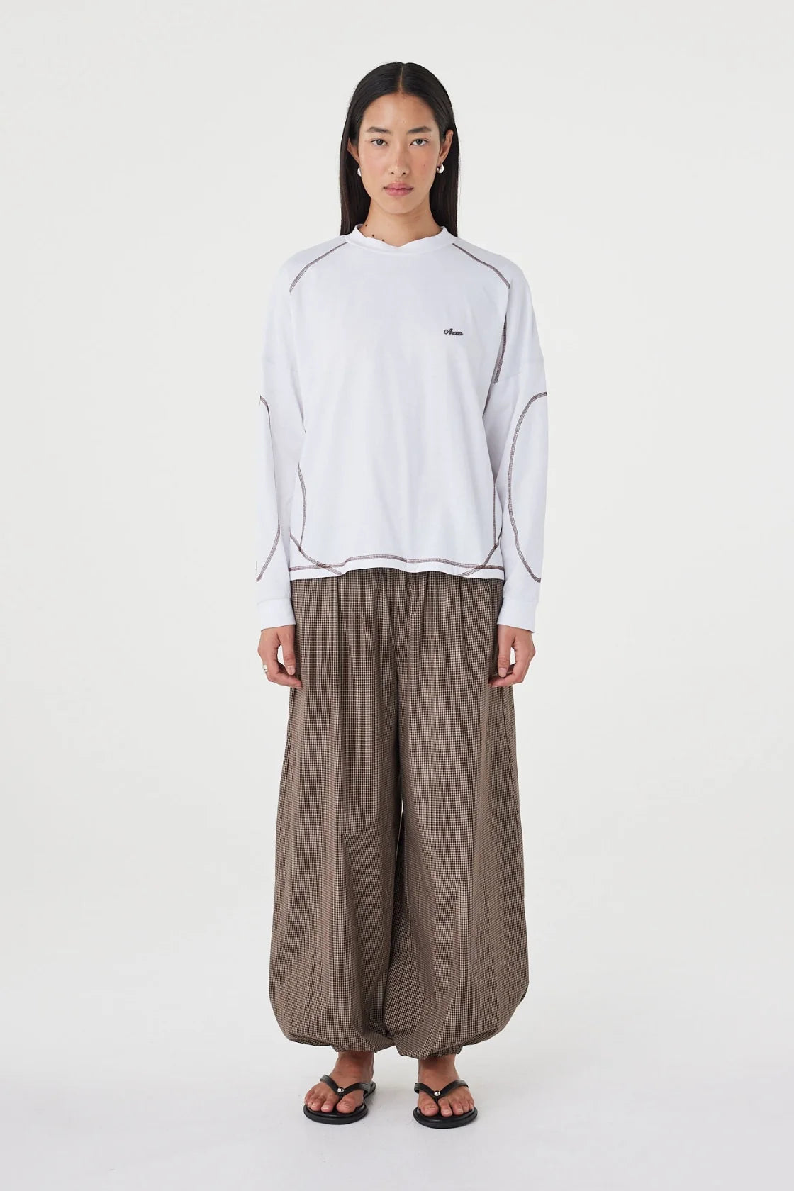 Kesh LS Tee - Cream & Espresso