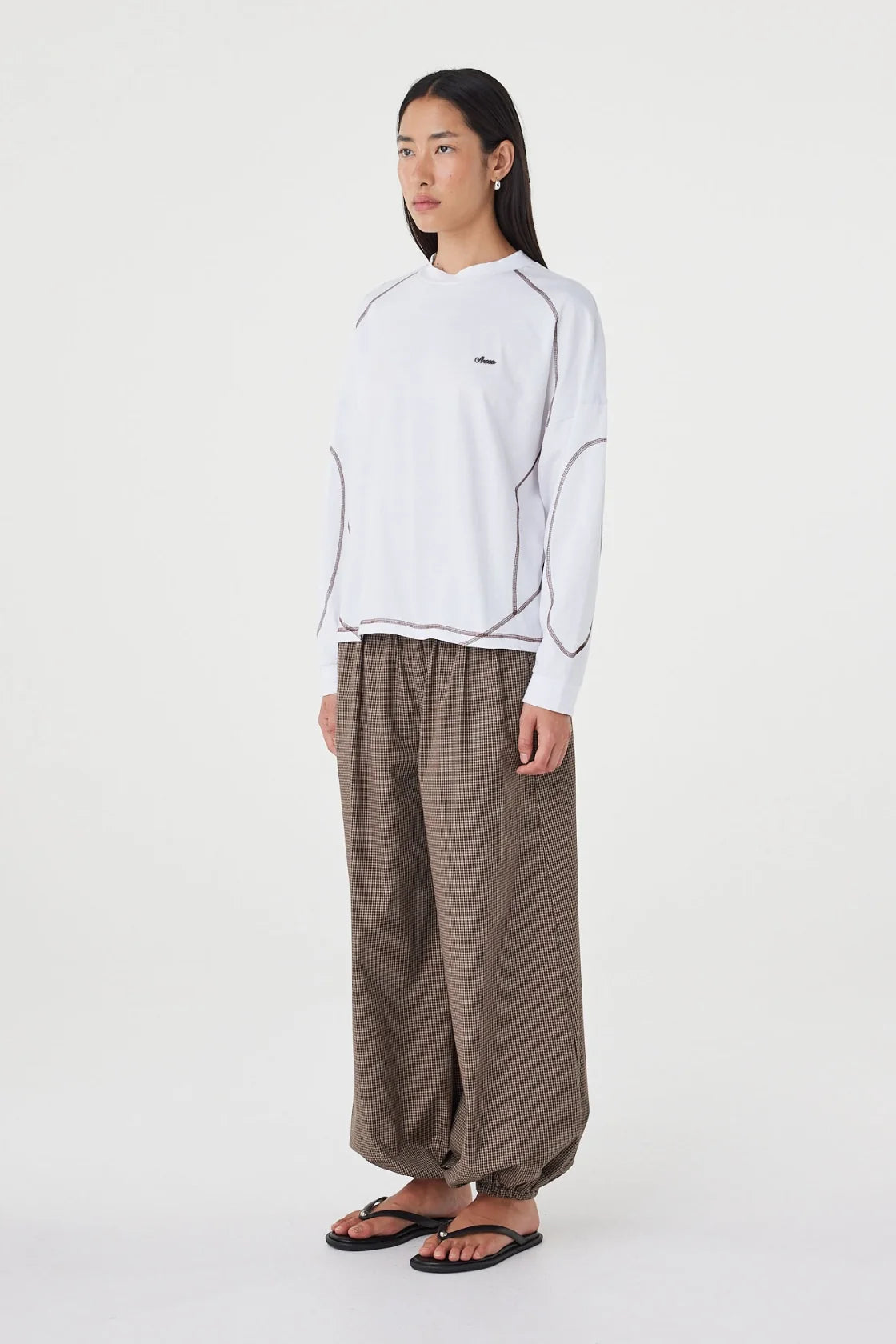 Kesh LS Tee - Cream & Espresso