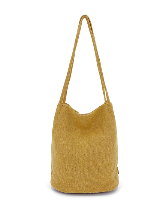 Natural Long Handle bag- Mustard