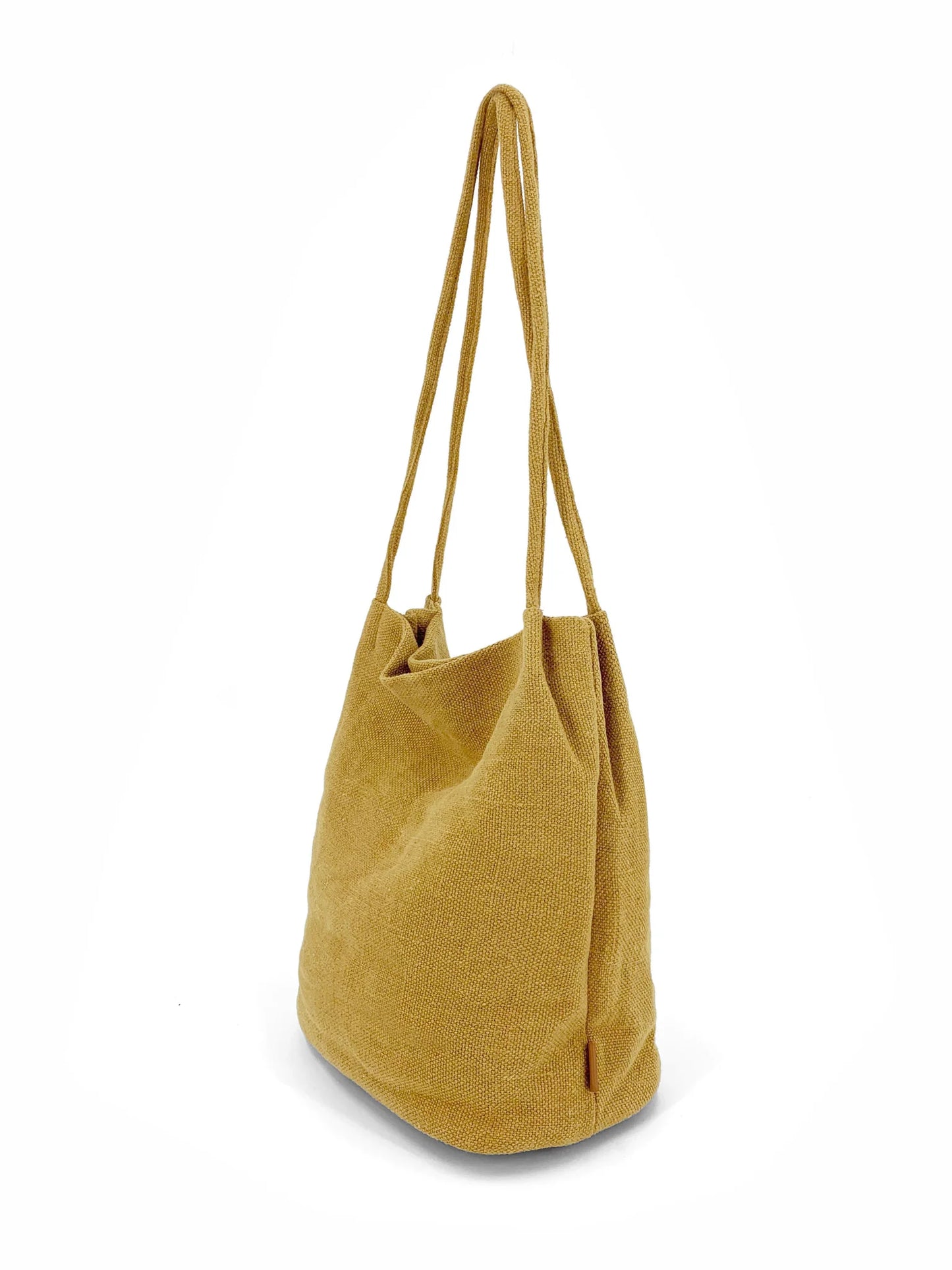 Natural Long Handle bag- Mustard