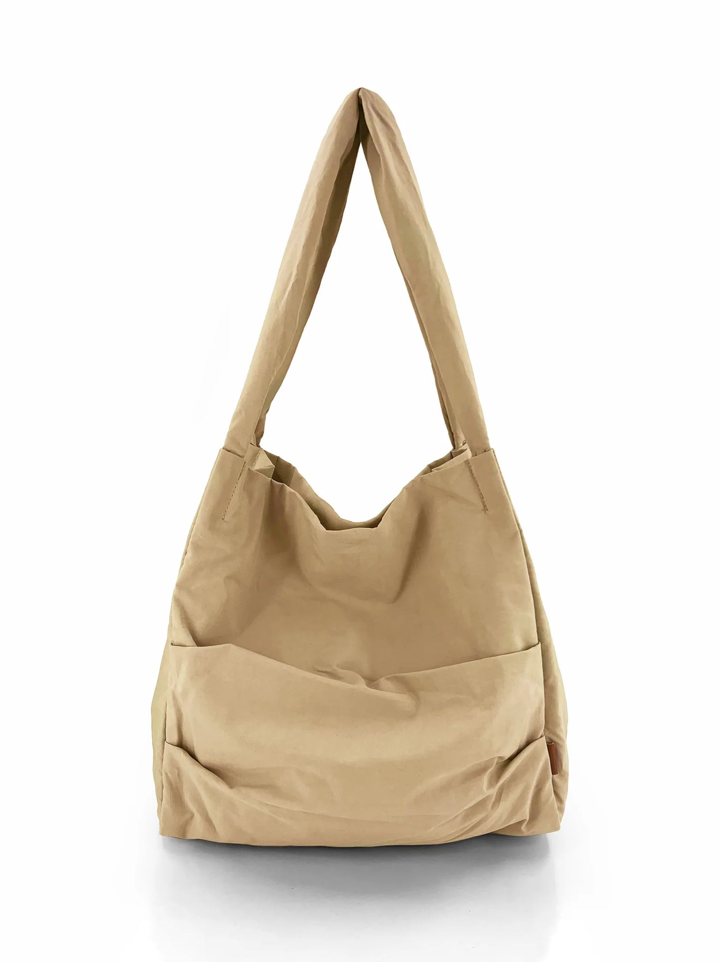 Ruched Tote Bag - Latte