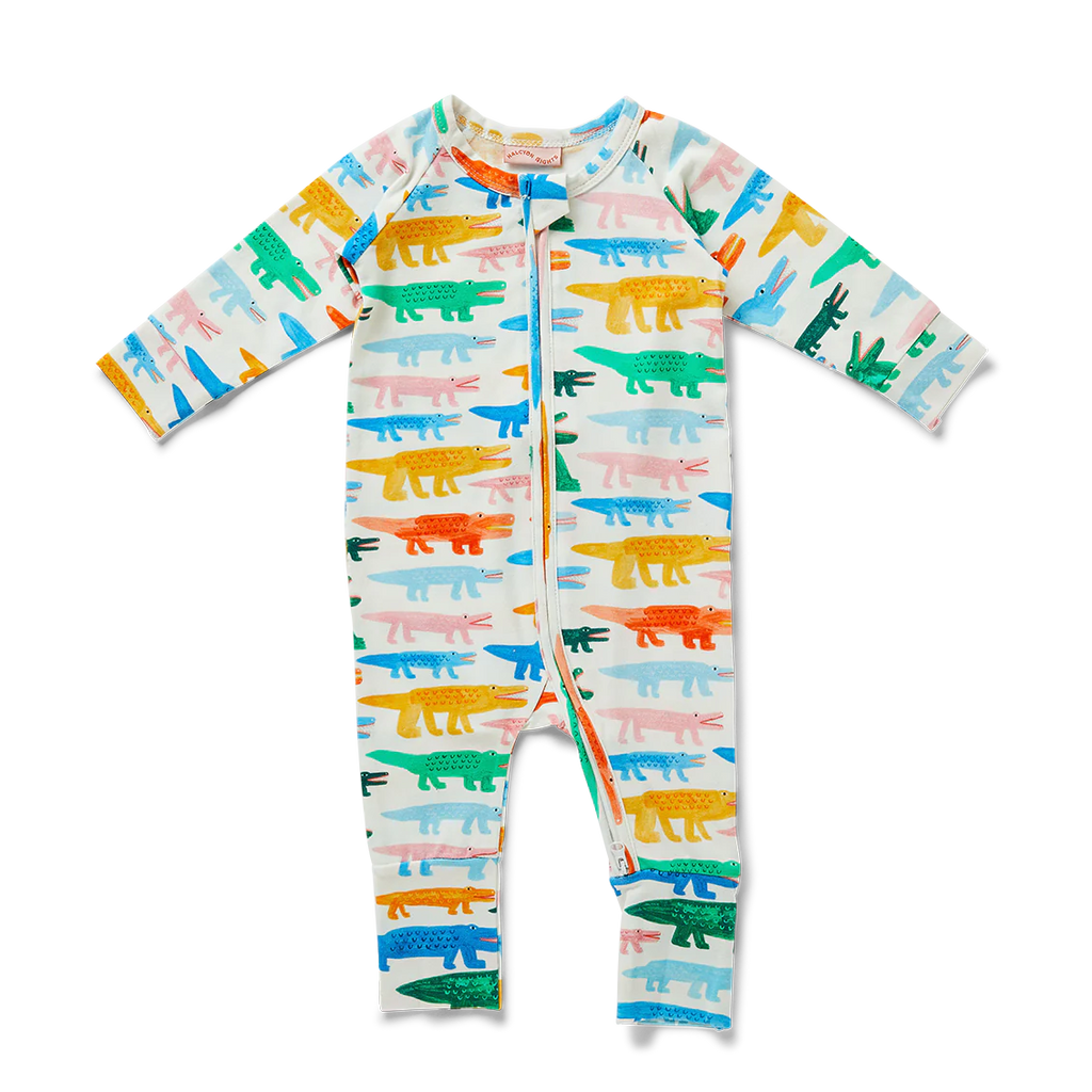 Crocodile Smile Long Sleeve Romper