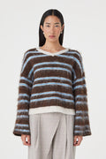 Lucca Sweater - Espresso and Blue