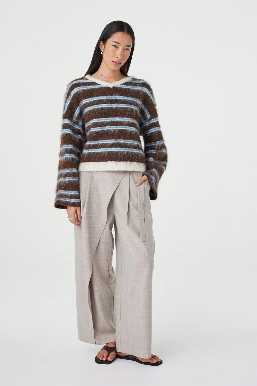 Lucca Sweater - Espresso and Blue