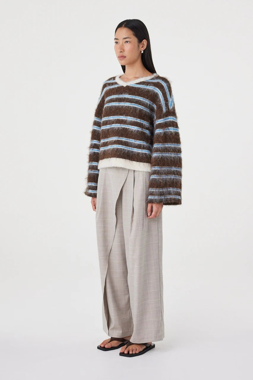 Lucca Sweater - Espresso and Blue