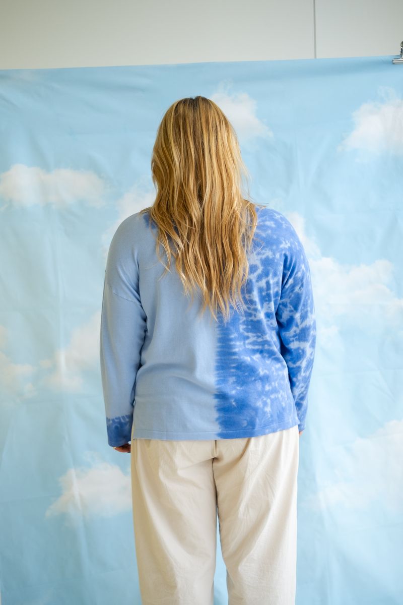 Ladies Organic Knitted Tie Dye LS Tee - Pacific