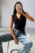 Light Merino Knit Wrap - Black