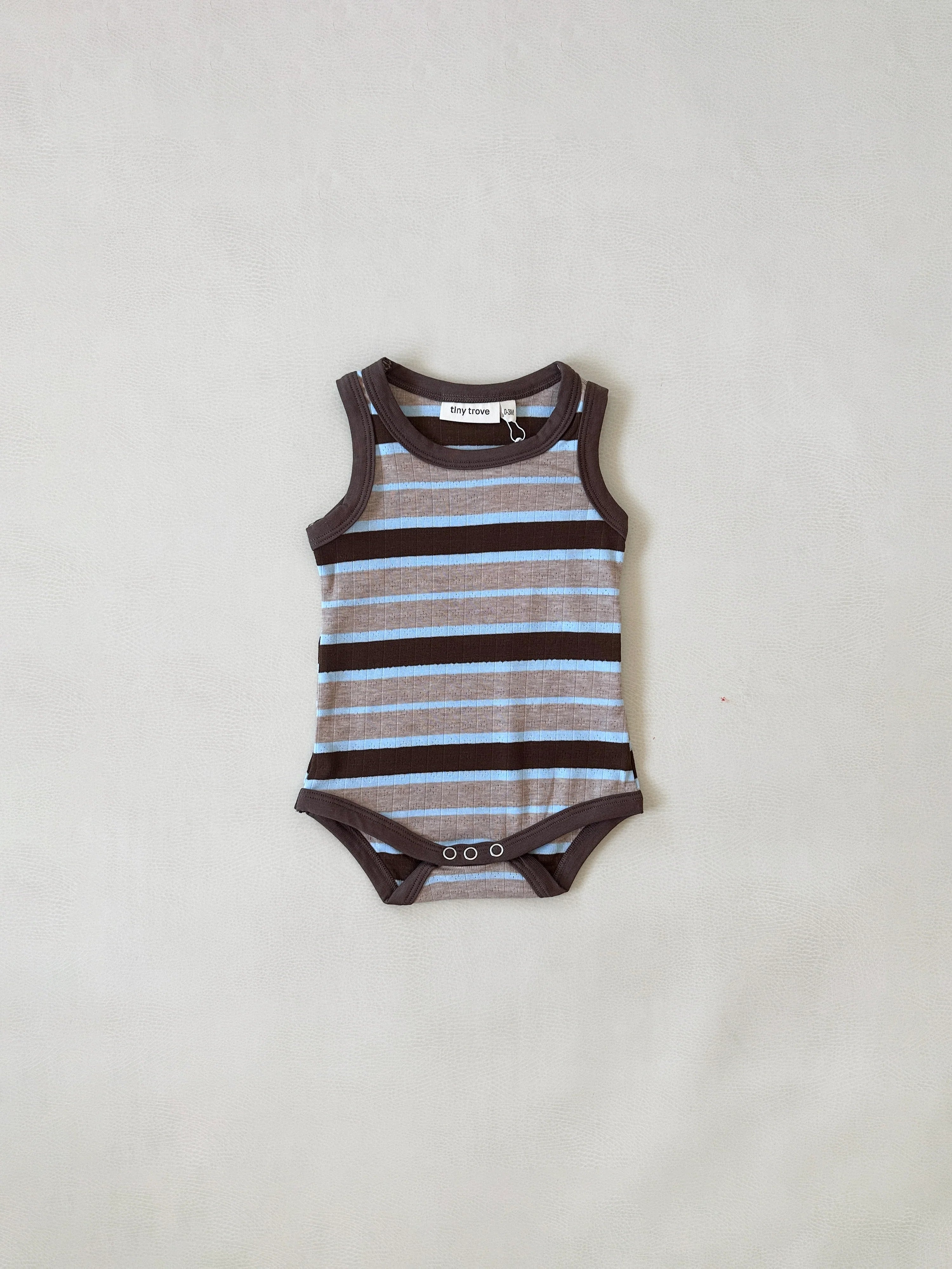 Luca Cotton Rib Pointelle Bodysuit - Multi Stripe