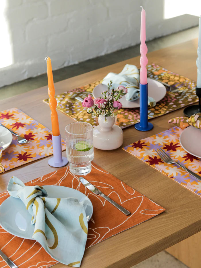 Twisted Dinner Candle Set of 2 - Pink & Orange
