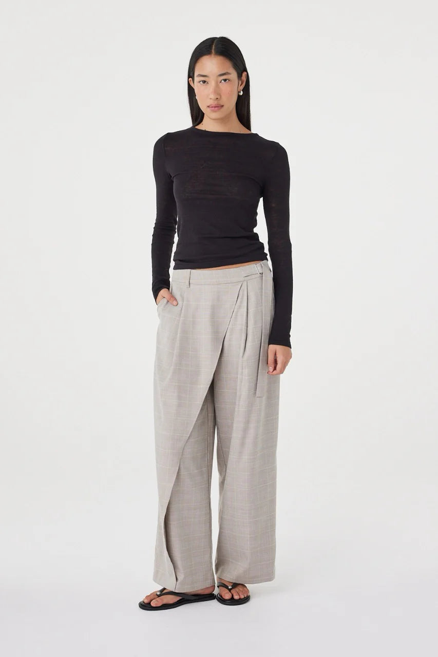 Calla Pant - Taupe Plaid
