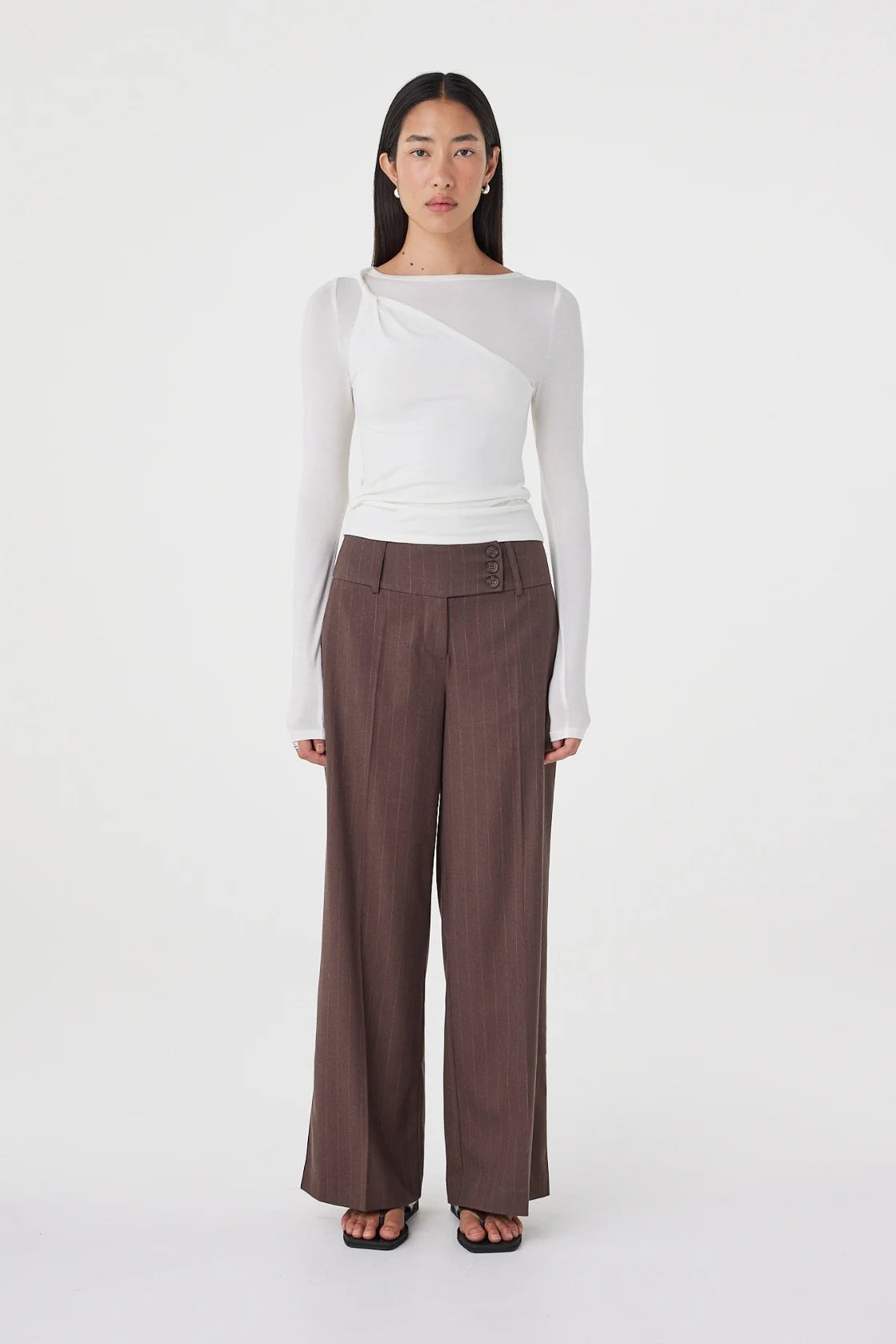 Manon Pant - Espresso Pinstripe