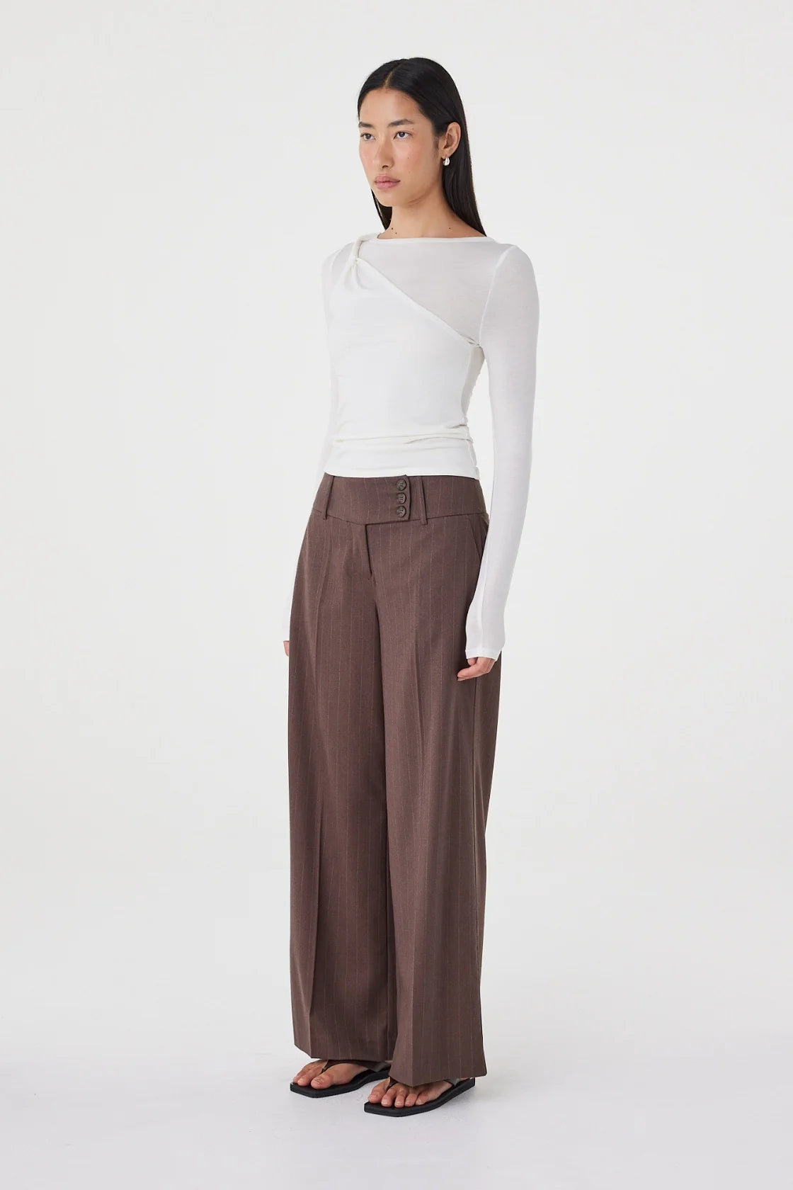 Manon Pant - Espresso Pinstripe