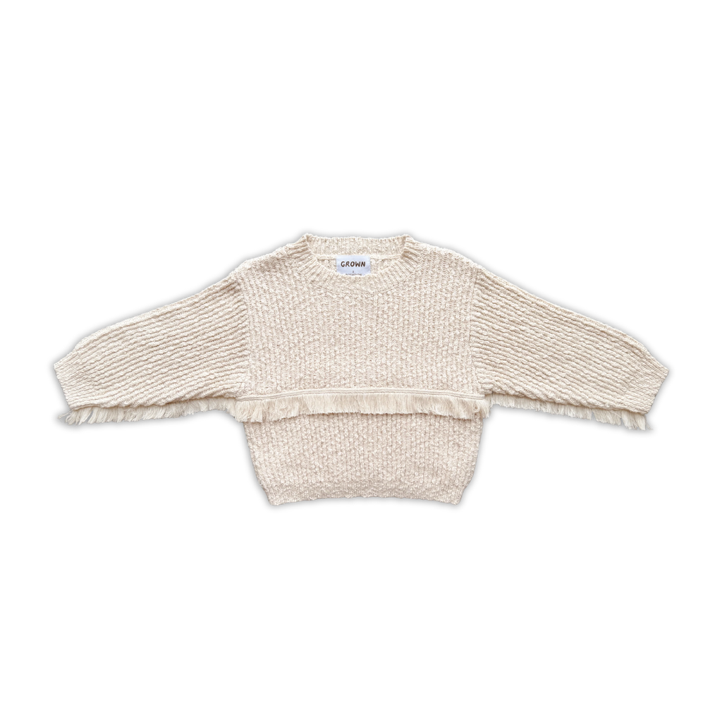 Organic Fringe Rib Knit Pull Over