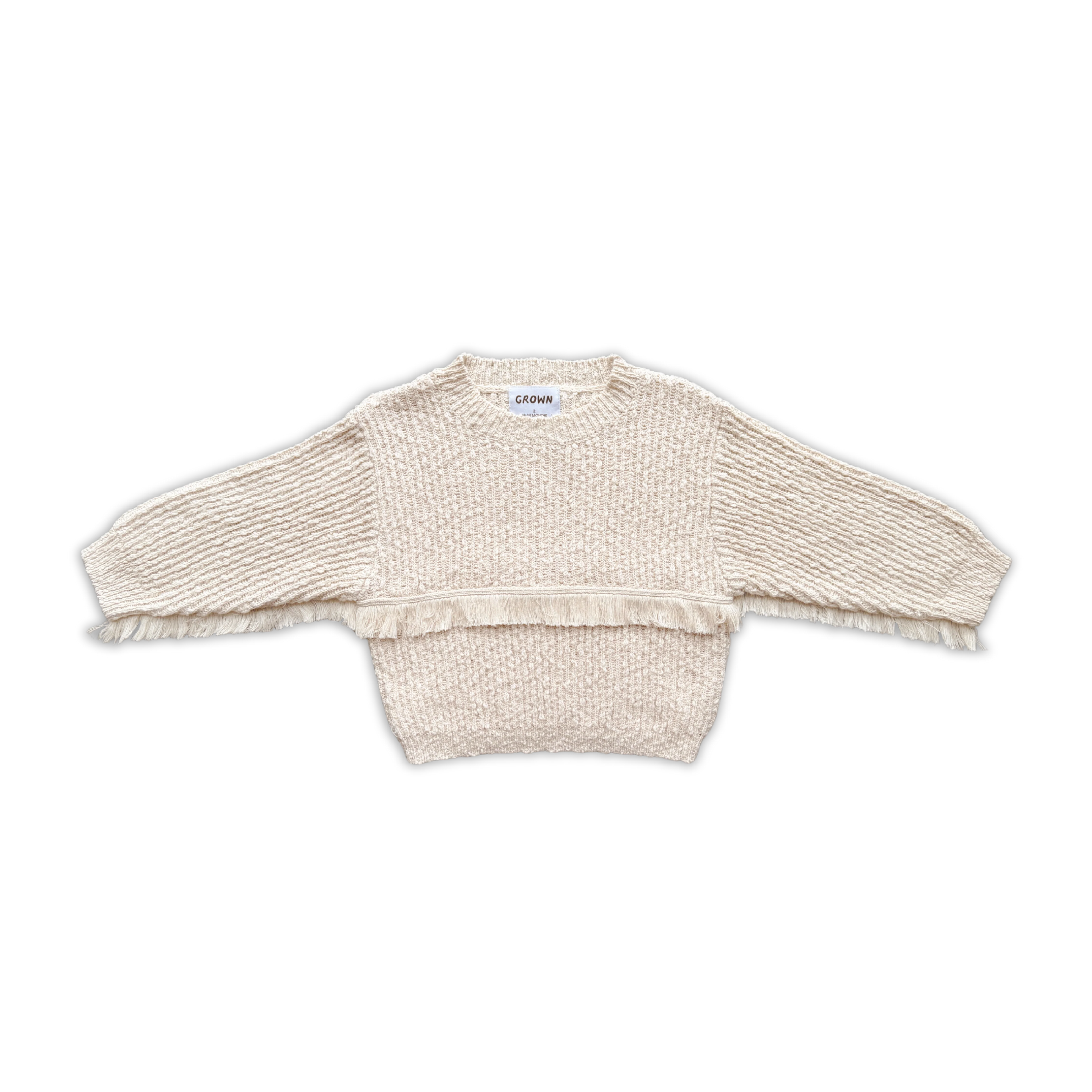 Organic Fringe Rib Knit Pull Over