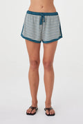 Netta Shorts - Teal Cream Stripe