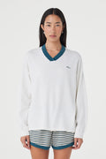 Cammy LS Tee - Cream & Teal