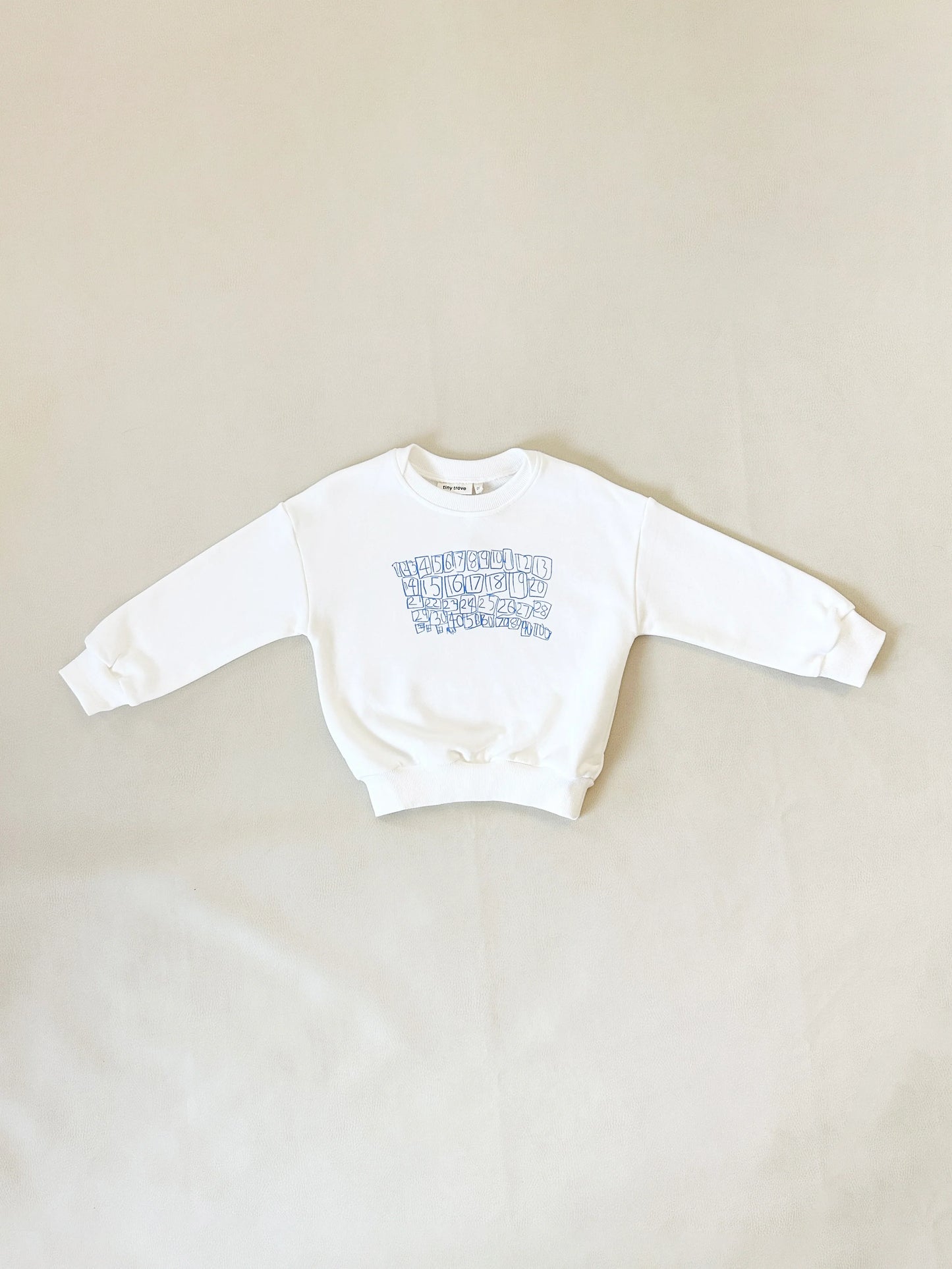 Parkers Numbers Relaxed Pullover- White/Blue