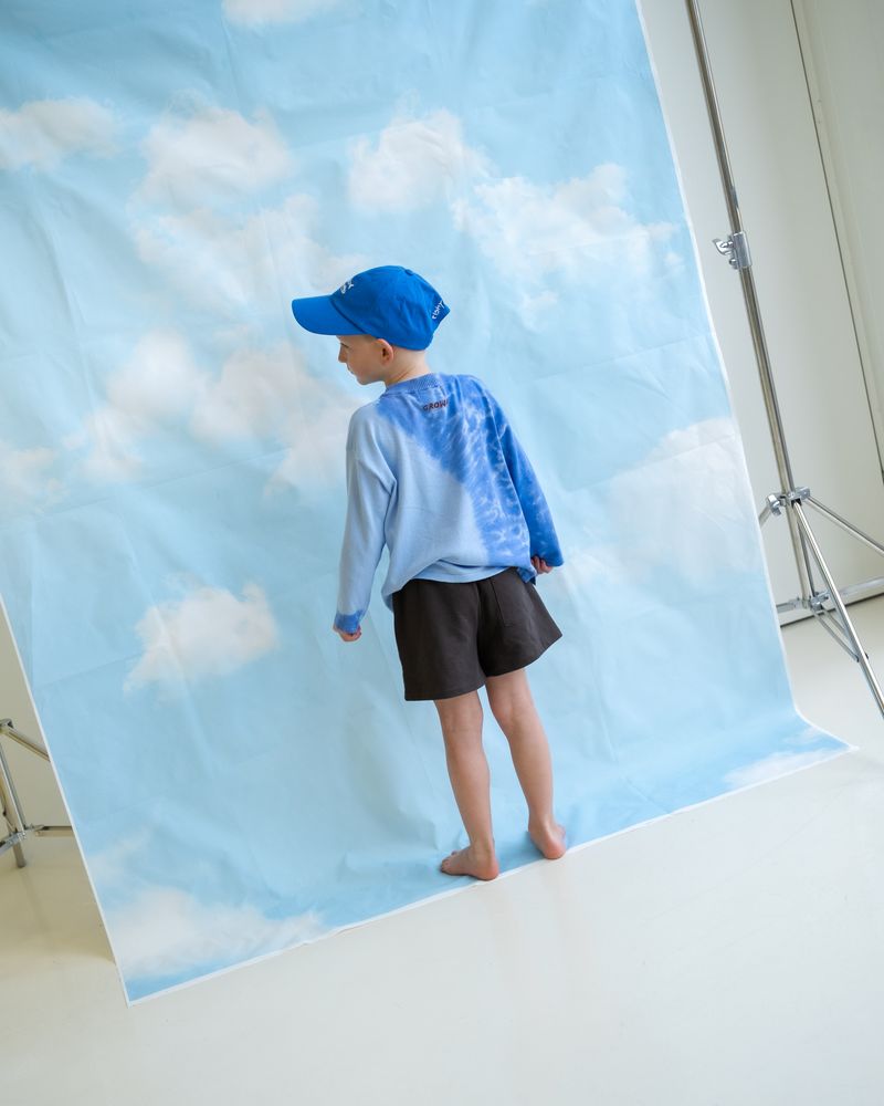 Organic Knitted Tie Dye LS Tee - Pacific