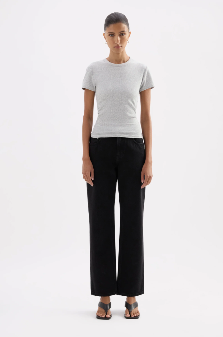 Organic Rib SS Tee - Grey Marle