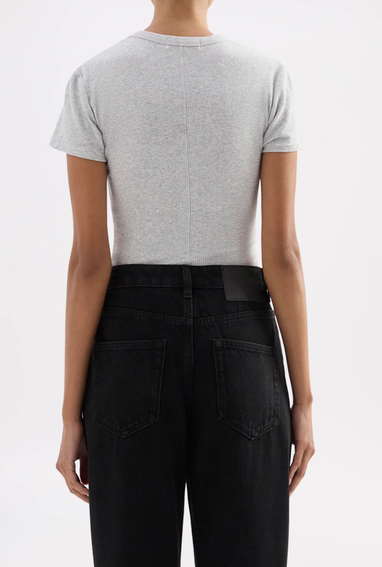 Organic Rib SS Tee - Grey Marle