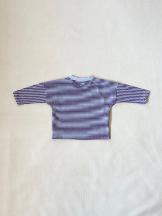 Penn Stripe LS Tee - Blue/Maroon Stripe