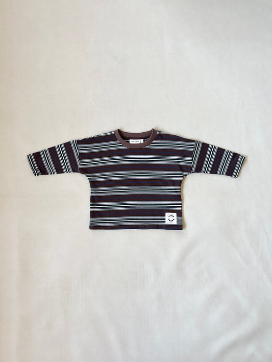 Penn Stripe LS Tee - Chocolate Rugby Stripe