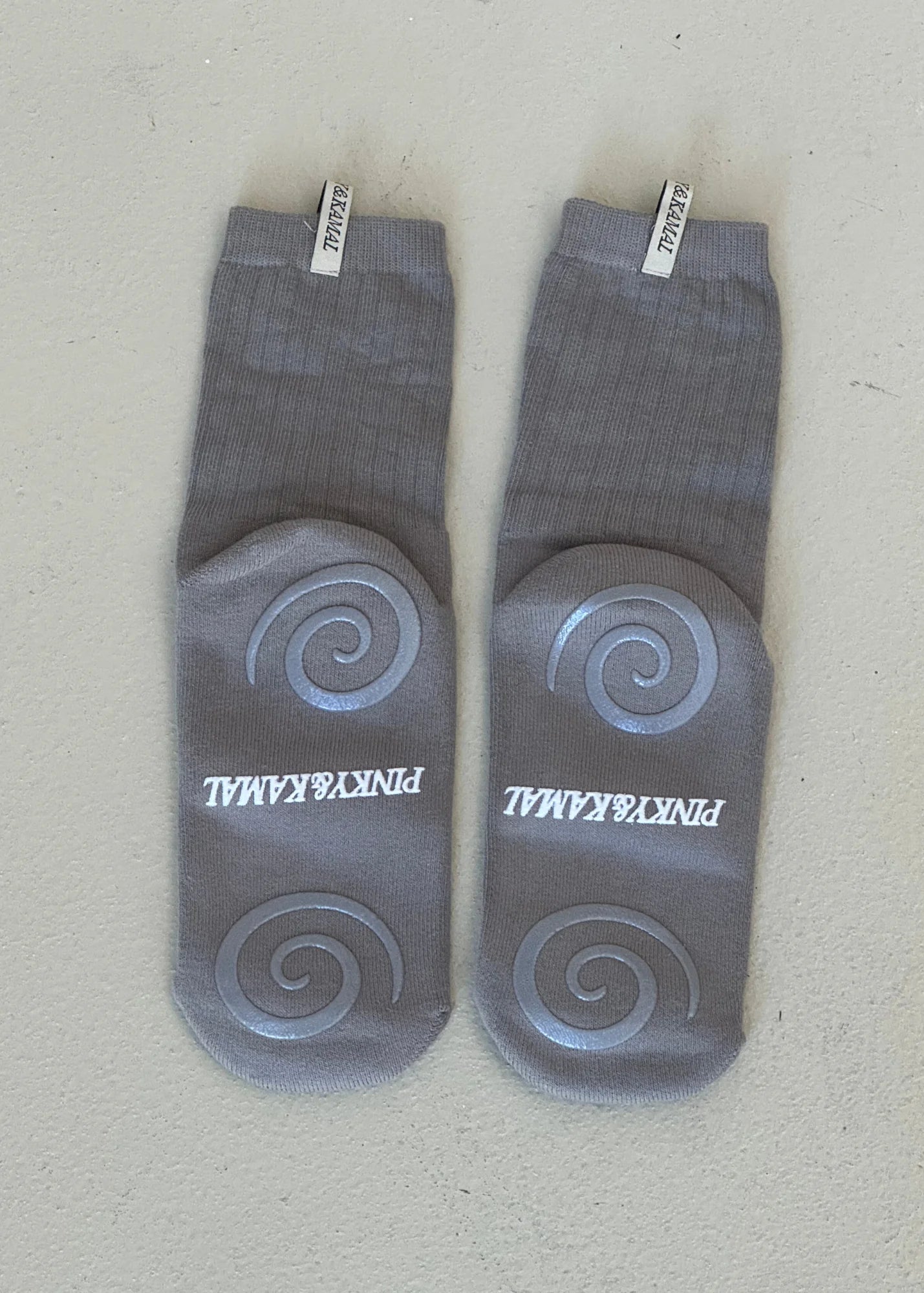 Pilates Spiral Grip Sock - Pebble Grey