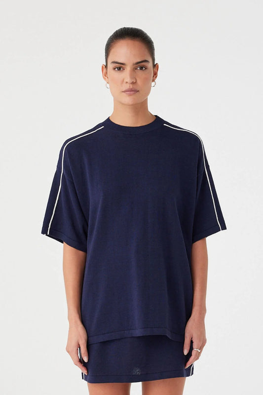 Pippa Oversized Tee- Navy