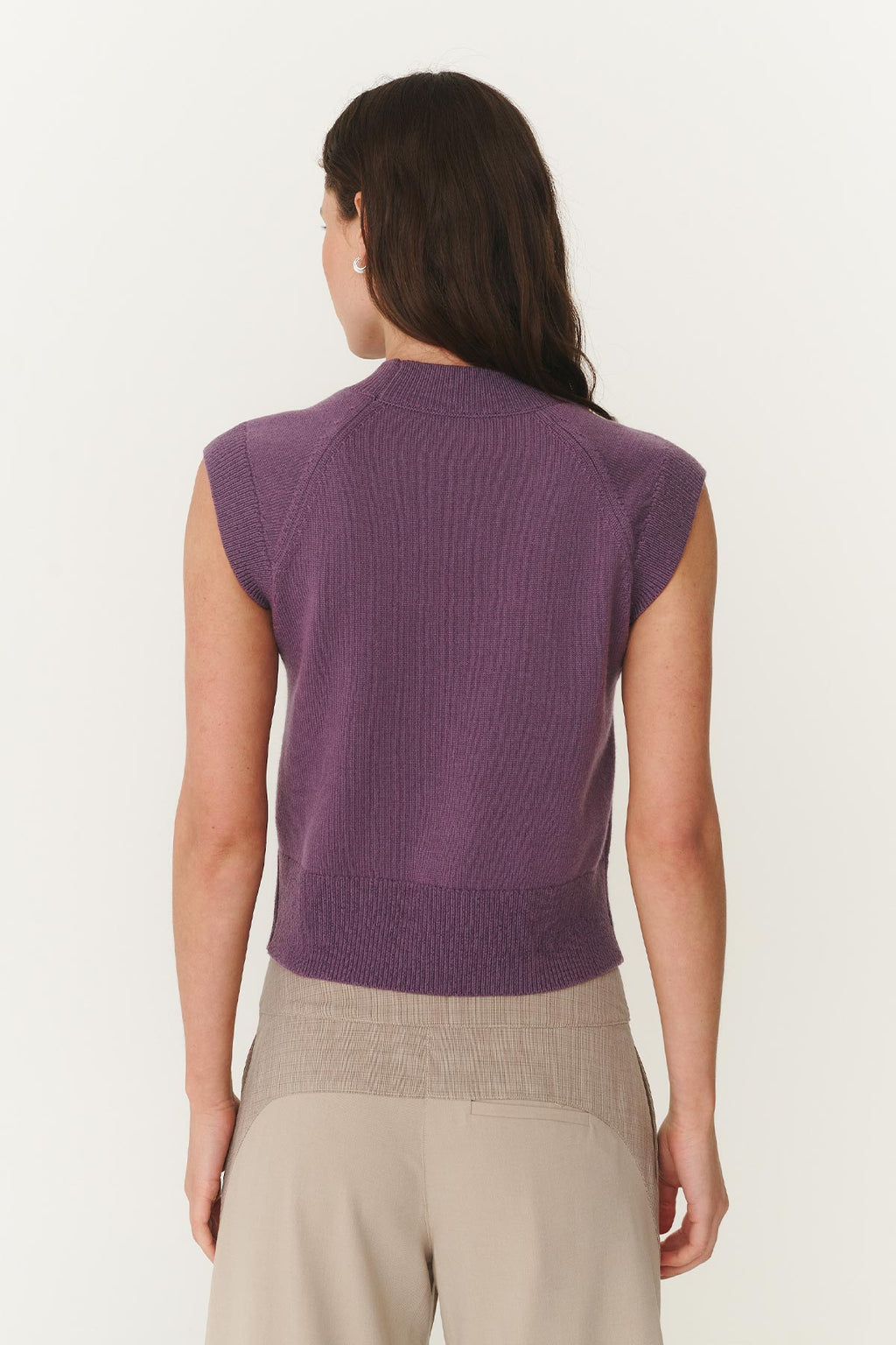Quinn Merino Knit Vest - Grape