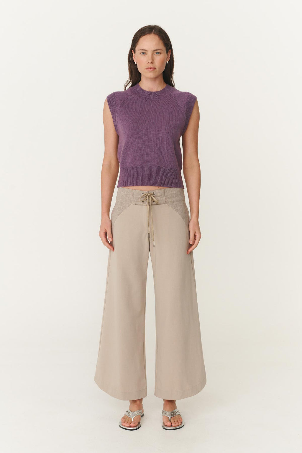 Quinn Merino Knit Vest - Grape