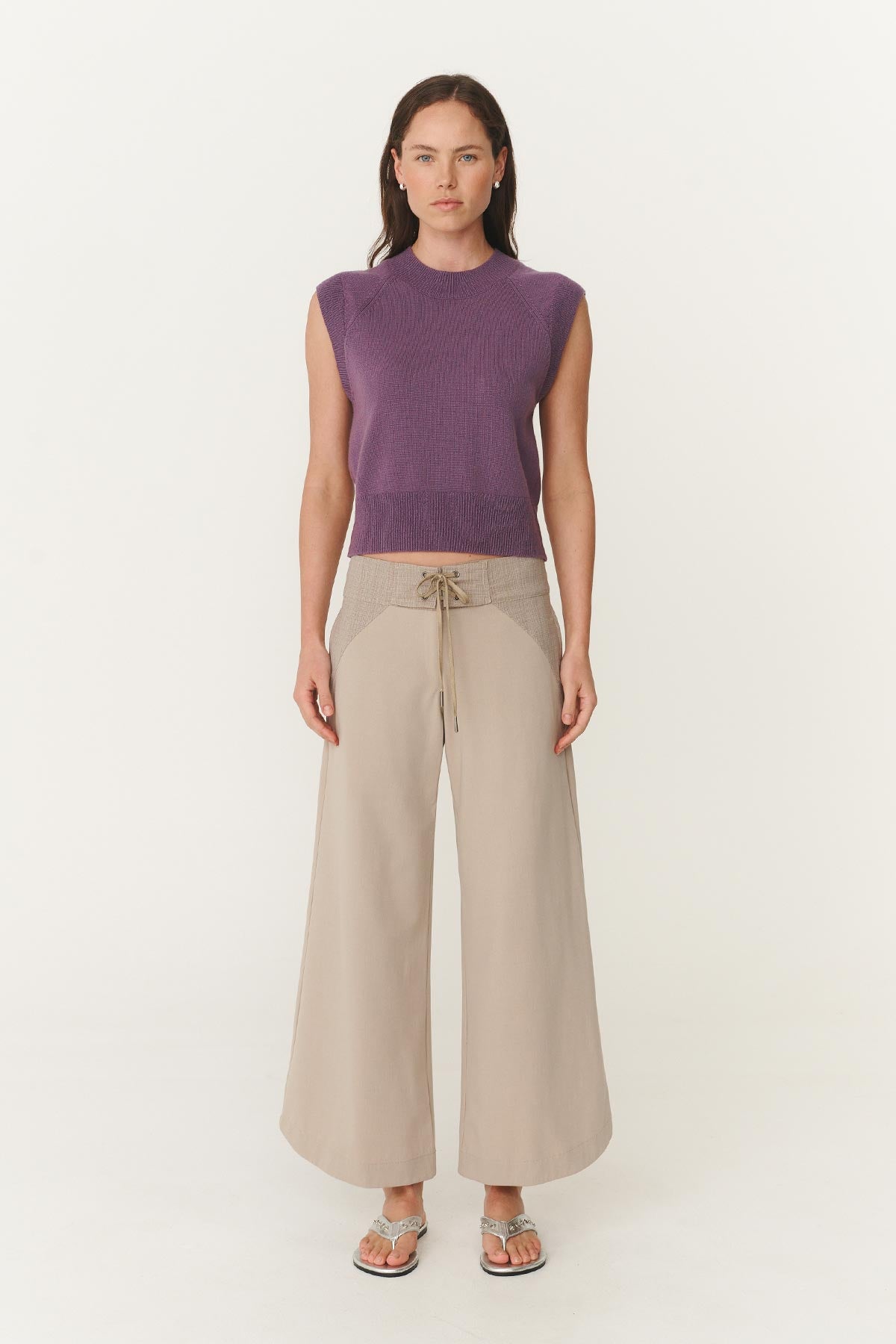 Quinn Merino Knit Vest - Grape