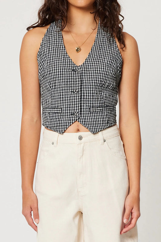 Halter Vest Gingham