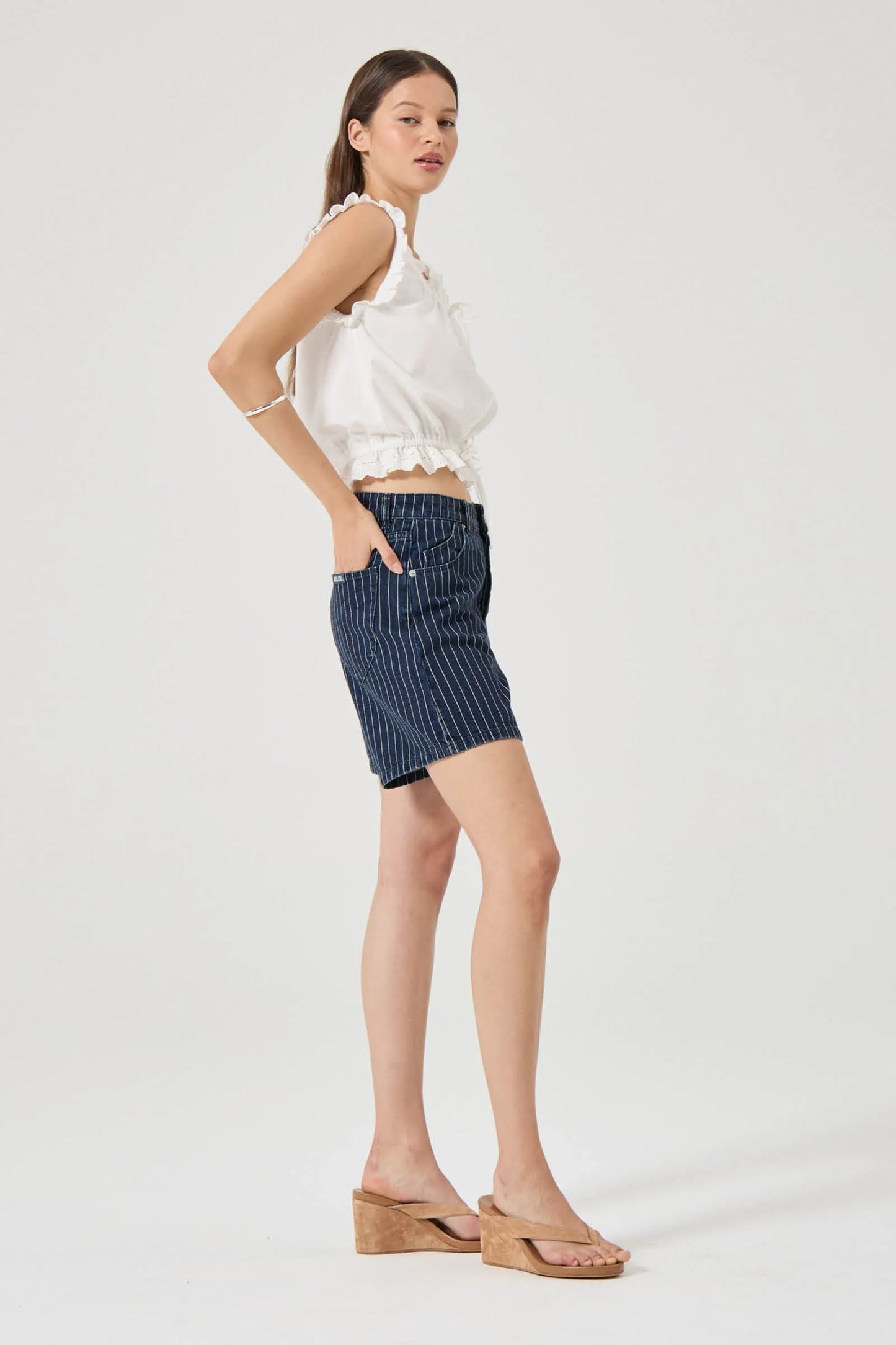 90's Relaxed Short - Indigo Stripe