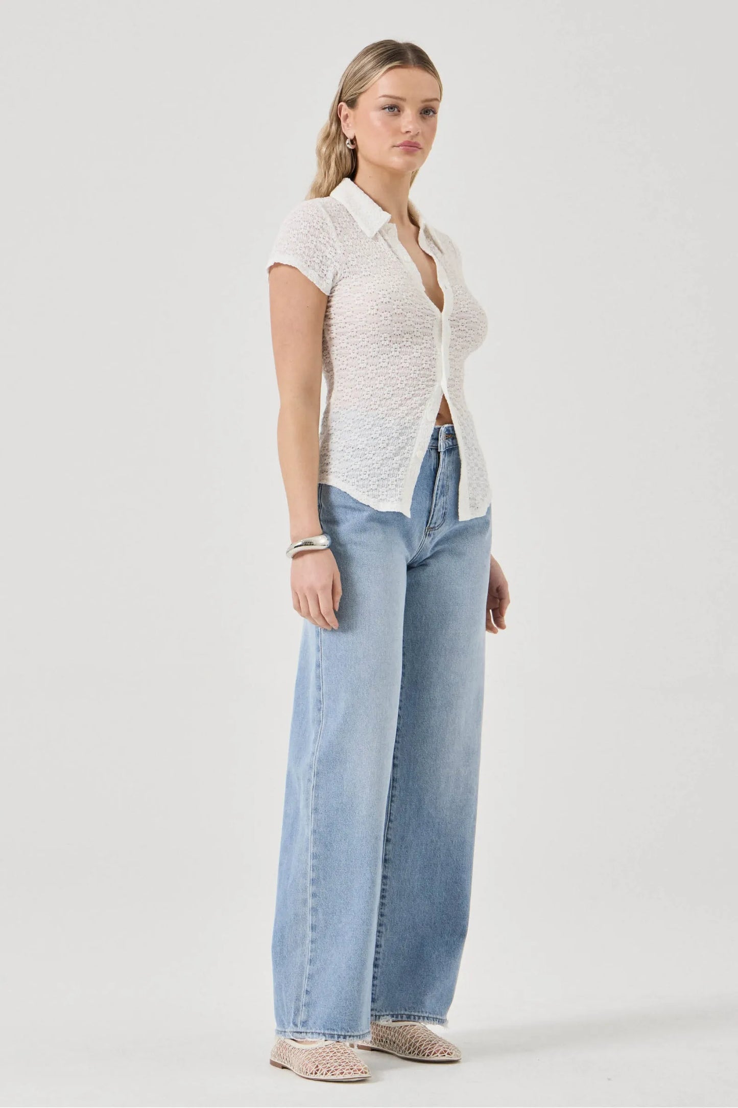 Daisy Lace Short Sleeve Shirt