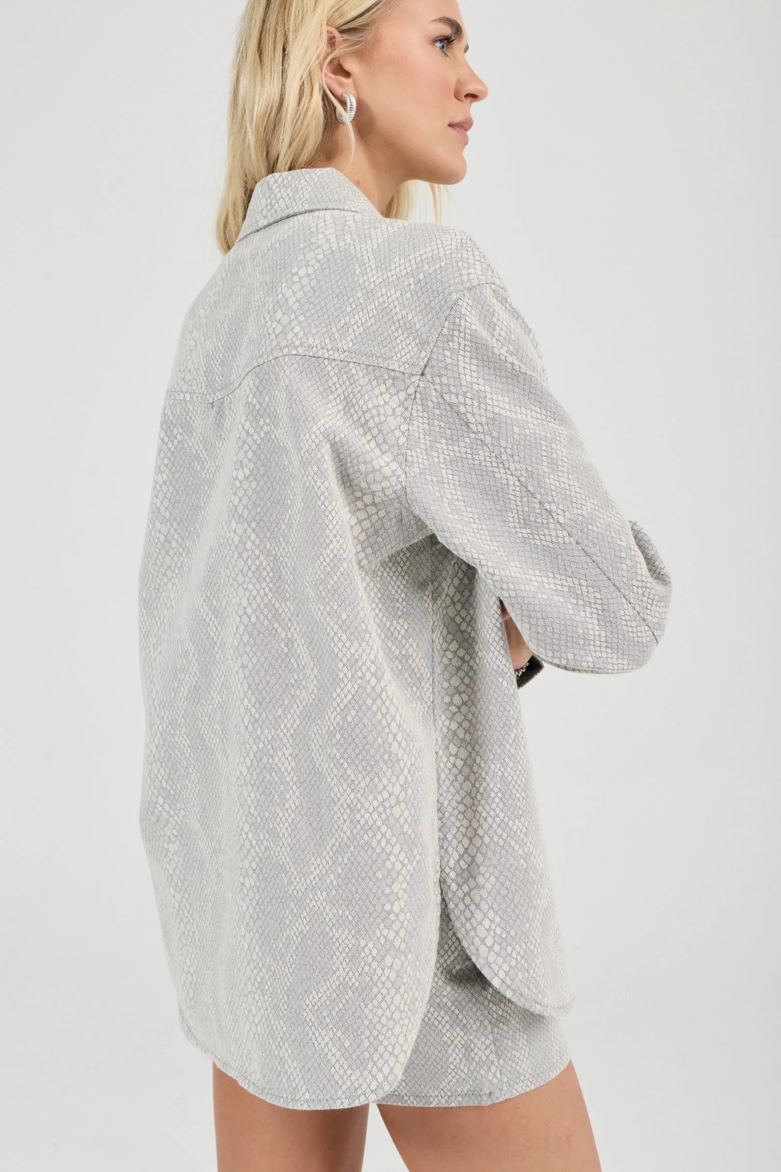 Drift Oversized Denim Shirt- Python