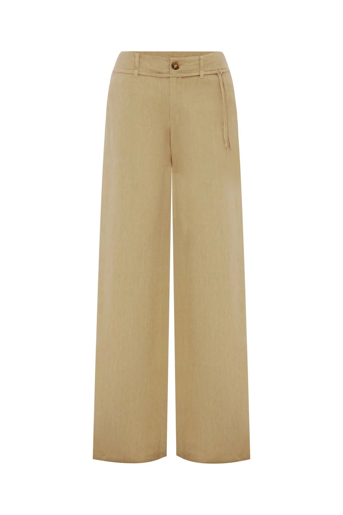 Carlotta Linen Curve Pants- Khaki