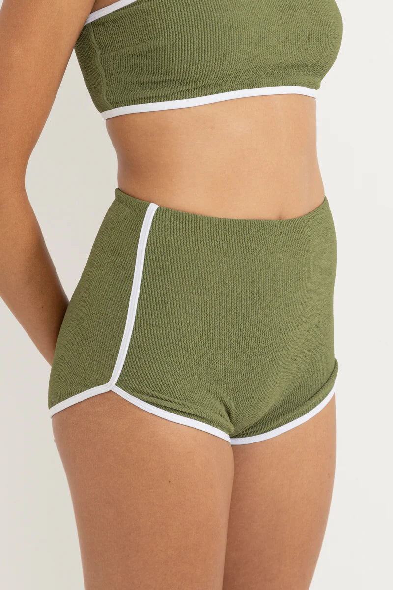 Essential Rib Contrast Surf Short Olive